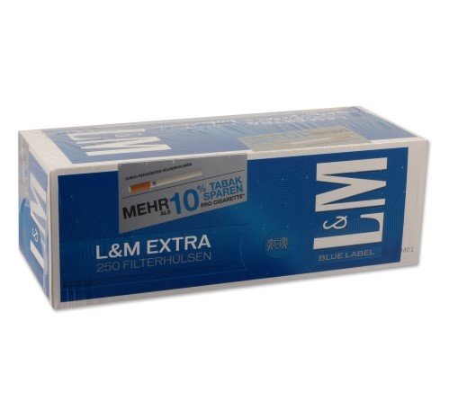 L&M Extra Filterhülsen Blue Label  250 Stück Packung