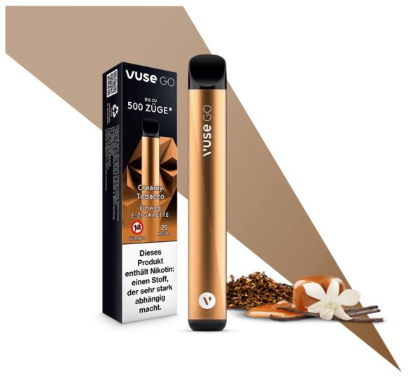 Vuse GO - Creamy Tobacco - Einweg E Zigarette - 20 mg/ml Nikotin - E-Shisha
